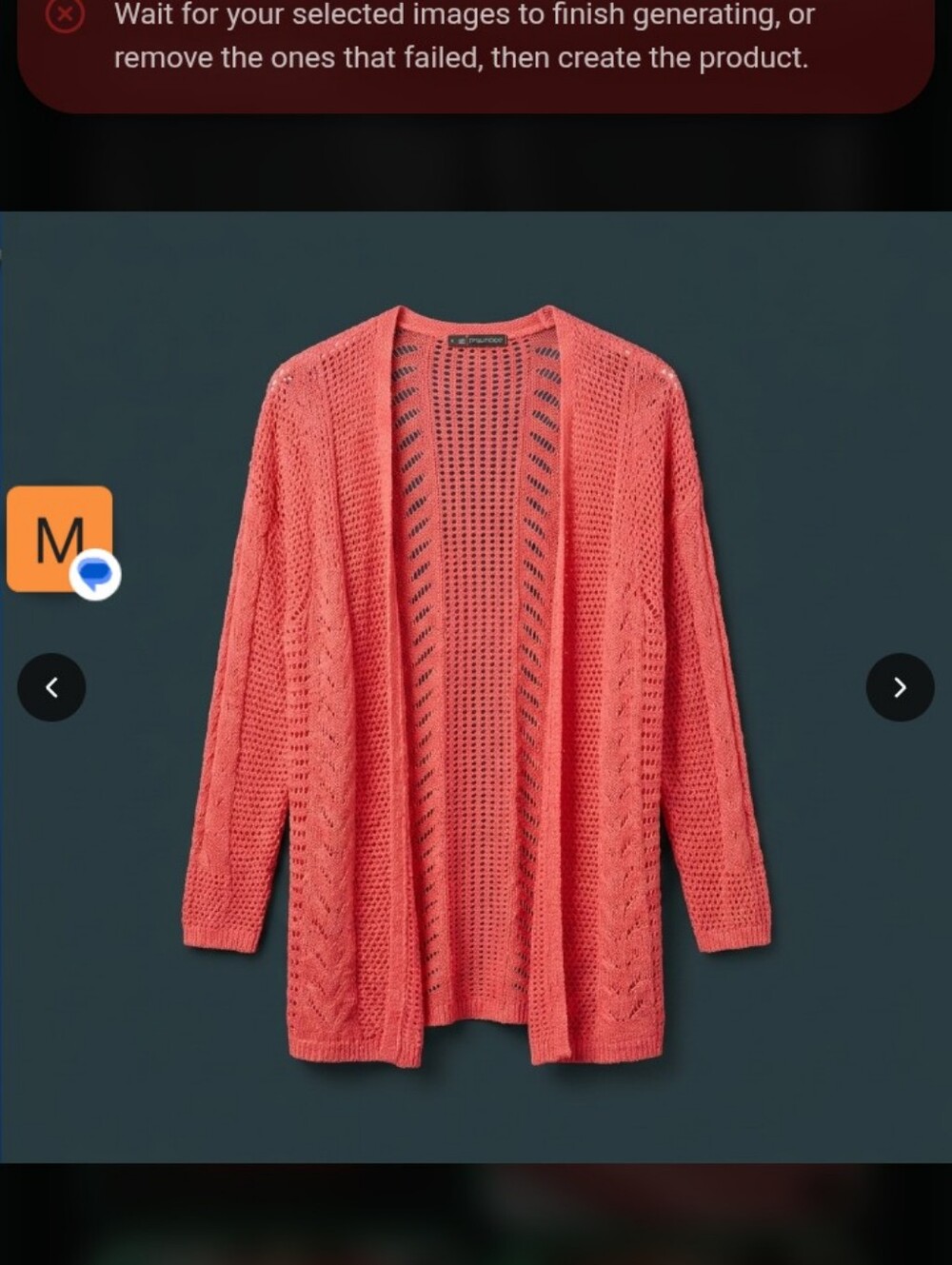 Maurices Open-Knit Coral Cardigan